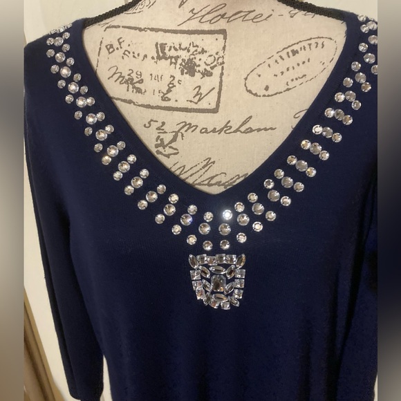 NWOT Ladies Size XL Iman Rhinestone Blouse Tunic - Picture 13 of 15